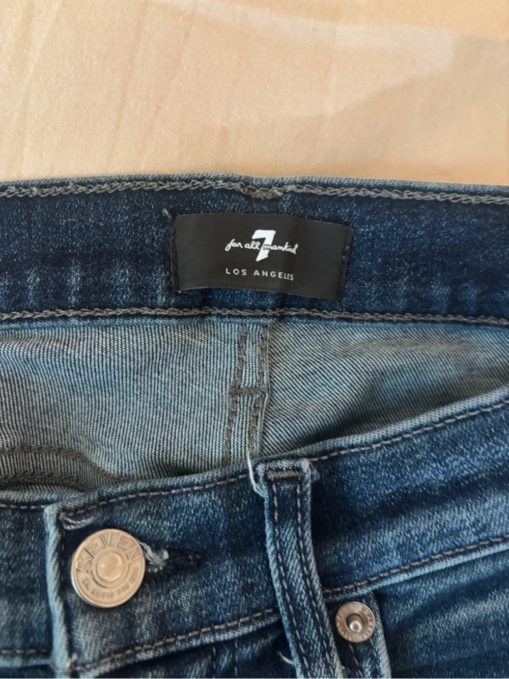 7 For All Mankind High-Rise Dark Blue Denim Jeans